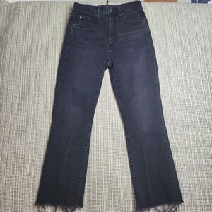 GAP Jeans Womens 26 2R Black Kick Fit‎ High Rise Frayed Hem Stretch Denim Pants